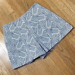 🎉LAST CALL🎉 Kate Spade Saturday Blue White Geometric Abstract Pattern Shorts 0